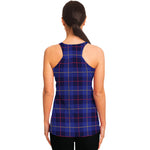 Deep Blue Stewart Tartan Print Women's Racerback Tank Top