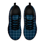 Deep Blue Tattersall Pattern Print Black Sneakers
