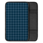 Deep Blue Tattersall Pattern Print Car Center Console Cover