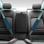 Deep Blue Tattersall Pattern Print Car Seat Belt Covers