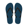 Deep Blue Tattersall Pattern Print Flip Flops