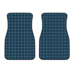 Deep Blue Tattersall Pattern Print Front Car Floor Mats