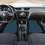 Deep Blue Tattersall Pattern Print Front Car Floor Mats