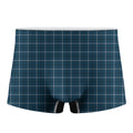 Deep Blue Tattersall Pattern Print Men's Boxer Briefs