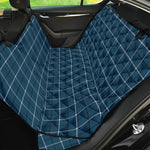 Deep Blue Tattersall Pattern Print Pet Car Back Seat Cover