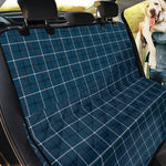 Deep Blue Tattersall Pattern Print Pet Car Back Seat Cover
