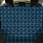Deep Blue Tattersall Pattern Print Pet Car Back Seat Cover