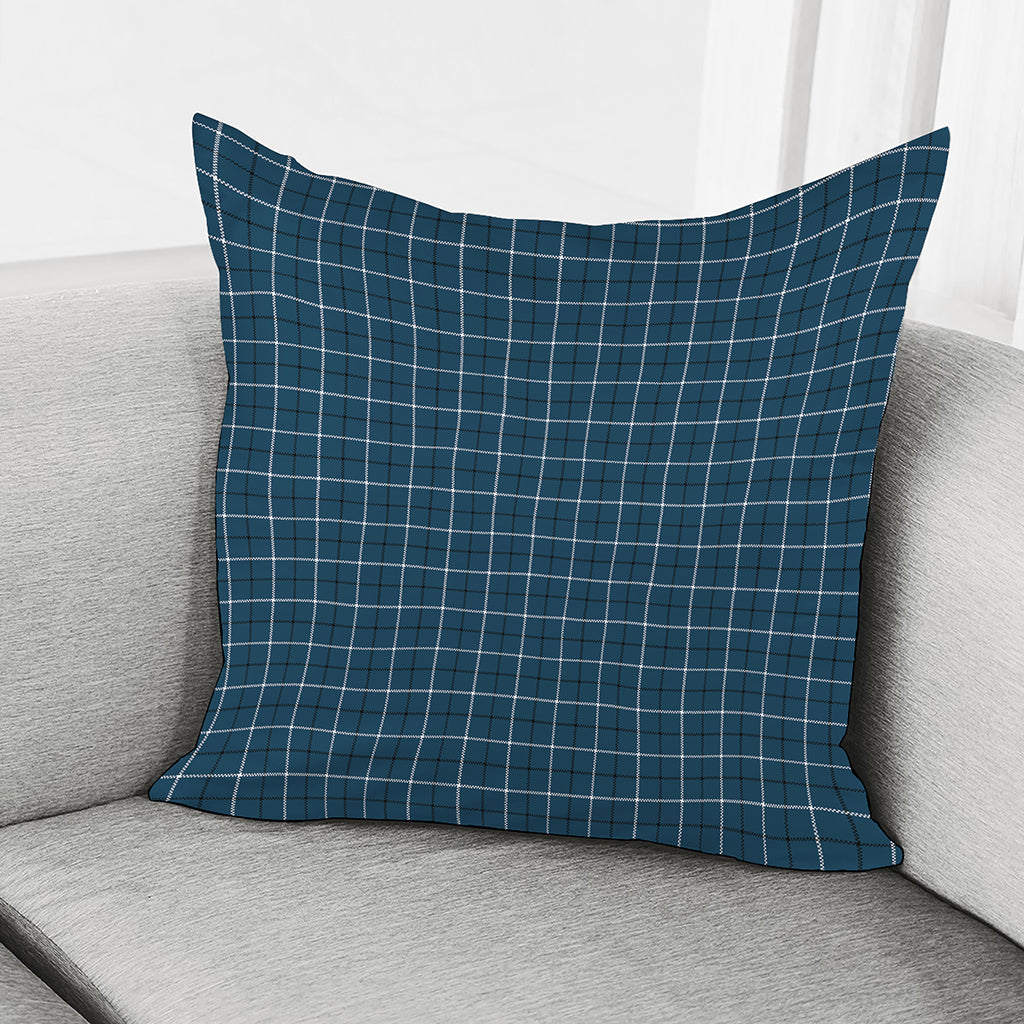 Deep Blue Tattersall Pattern Print Pillow Cover
