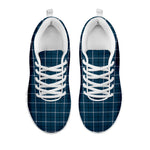 Deep Blue Tattersall Pattern Print White Sneakers