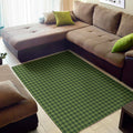 Deep Green Houndstooth Pattern Print Floor Mat