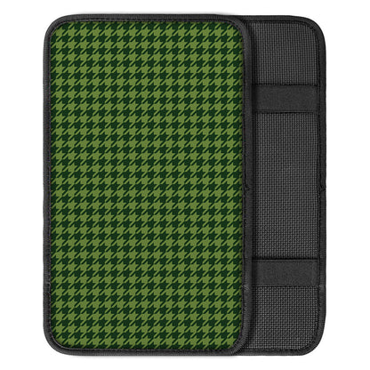 Deep Green Houndstooth Pattern Print Car Center Console Cover