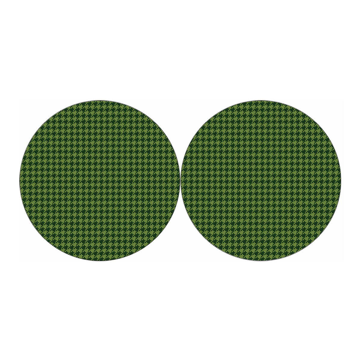 Deep Green Houndstooth Pattern Print Car Coasters