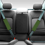 Deep Green Houndstooth Pattern Print Car Seat Belt Covers