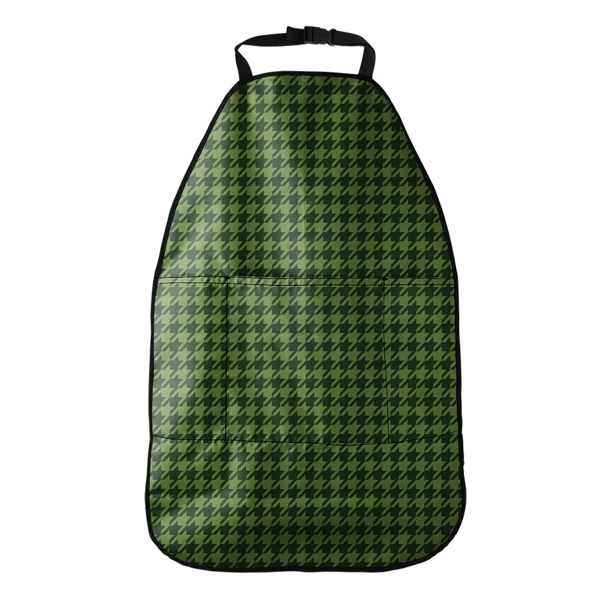 Deep Green Houndstooth Pattern Print Car Seat Organizers