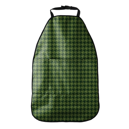 Deep Green Houndstooth Pattern Print Car Seat Organizers