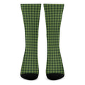 Deep Green Houndstooth Pattern Print Crew Socks