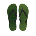 Deep Green Houndstooth Pattern Print Flip Flops
