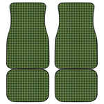 Deep Green Houndstooth Pattern Print Front and Back Car Floor Mats