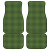 Deep Green Houndstooth Pattern Print Front and Back Car Floor Mats