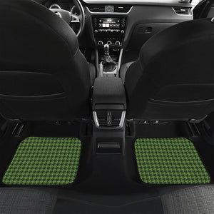 Deep Green Houndstooth Pattern Print Front and Back Car Floor Mats