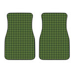 Deep Green Houndstooth Pattern Print Front Car Floor Mats