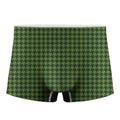 Deep Green Houndstooth Pattern Print Men's Boxer Briefs