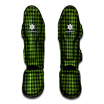 Deep Green Houndstooth Pattern Print Muay Thai Shin Guard