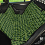 Deep Green Houndstooth Pattern Print Pet Car Back Seat Cover