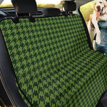 Deep Green Houndstooth Pattern Print Pet Car Back Seat Cover