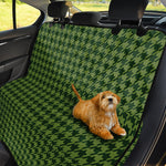 Deep Green Houndstooth Pattern Print Pet Car Back Seat Cover