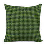 Deep Green Houndstooth Pattern Print Pillow Cover