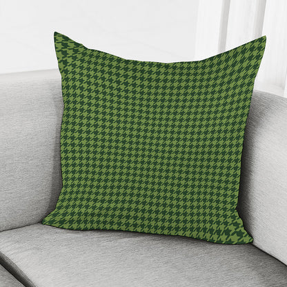 Deep Green Houndstooth Pattern Print Pillow Cover