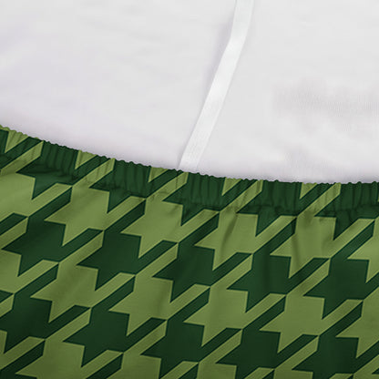 Deep Green Houndstooth Pattern Print Sofa Cover