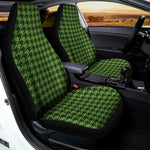 Deep Green Houndstooth Pattern Print Universal Fit Car Seat Covers