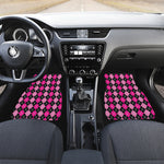 Deep Pink And Black Argyle Pattern Print Front Car Floor Mats