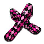Deep Pink And Black Argyle Pattern Print Muay Thai Shin Guard
