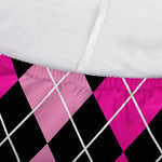 Deep Pink And Black Argyle Pattern Print Sofa Cover