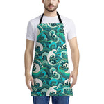 Deep Sea Wave Surfing Pattern Print Apron