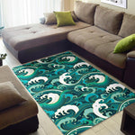 Deep Sea Wave Surfing Pattern Print Area Rug GearFrost
