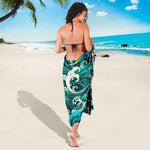Deep Sea Wave Surfing Pattern Print Beach Sarong Wrap
