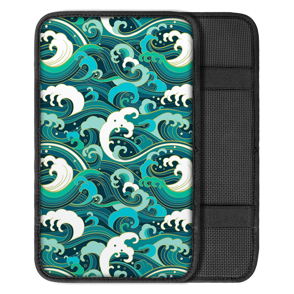 Deep Sea Wave Surfing Pattern Print Car Center Console Cover