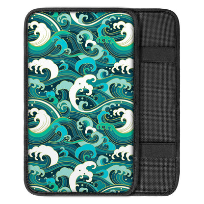 Deep Sea Wave Surfing Pattern Print Car Center Console Cover