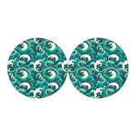 Deep Sea Wave Surfing Pattern Print Car Coasters