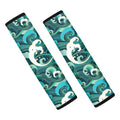 Deep Sea Wave Surfing Pattern Print Car Seat Belt Covers