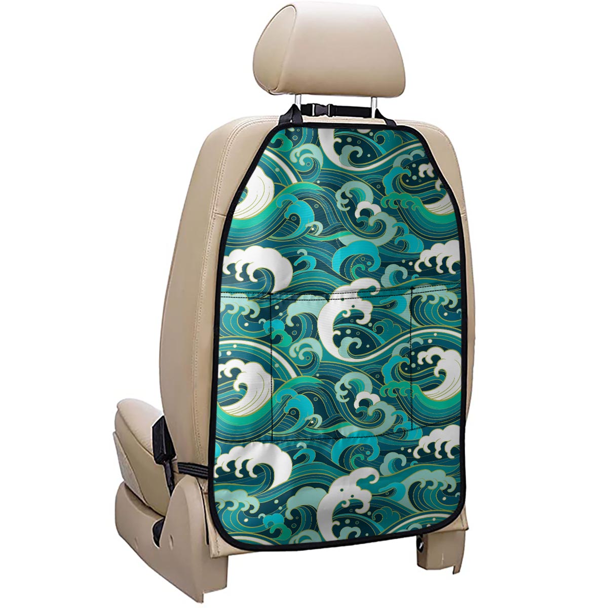 Deep Sea Wave Surfing Pattern Print Car Seat Organizers