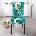 Deep Sea Wave Surfing Pattern Print Dining Chair Slipcover