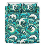 Deep Sea Wave Surfing Pattern Print Duvet Cover Bedding Set