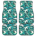 Deep Sea Wave Surfing Pattern Print Front and Back Car Floor Mats