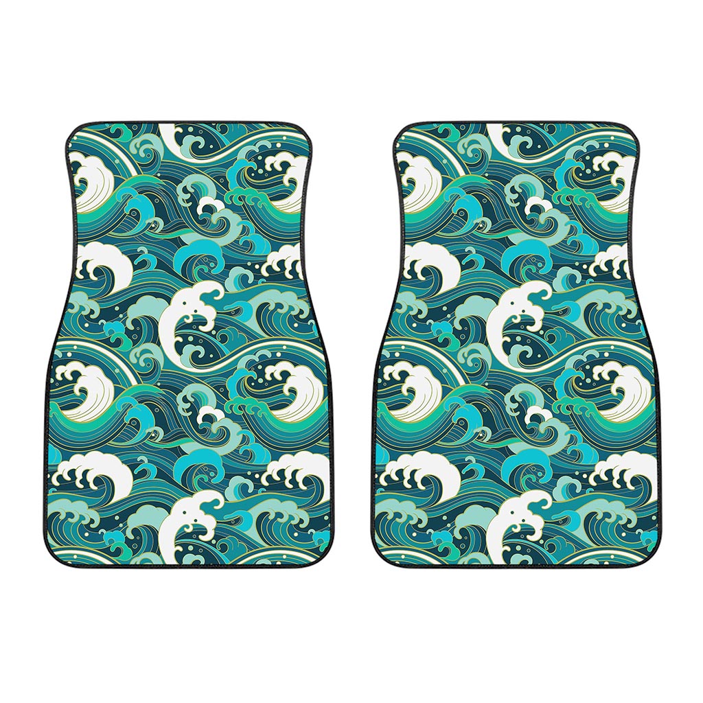 Deep Sea Wave Surfing Pattern Print Front Car Floor Mats