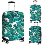 Deep Sea Wave Surfing Pattern Print Luggage Cover GearFrost
